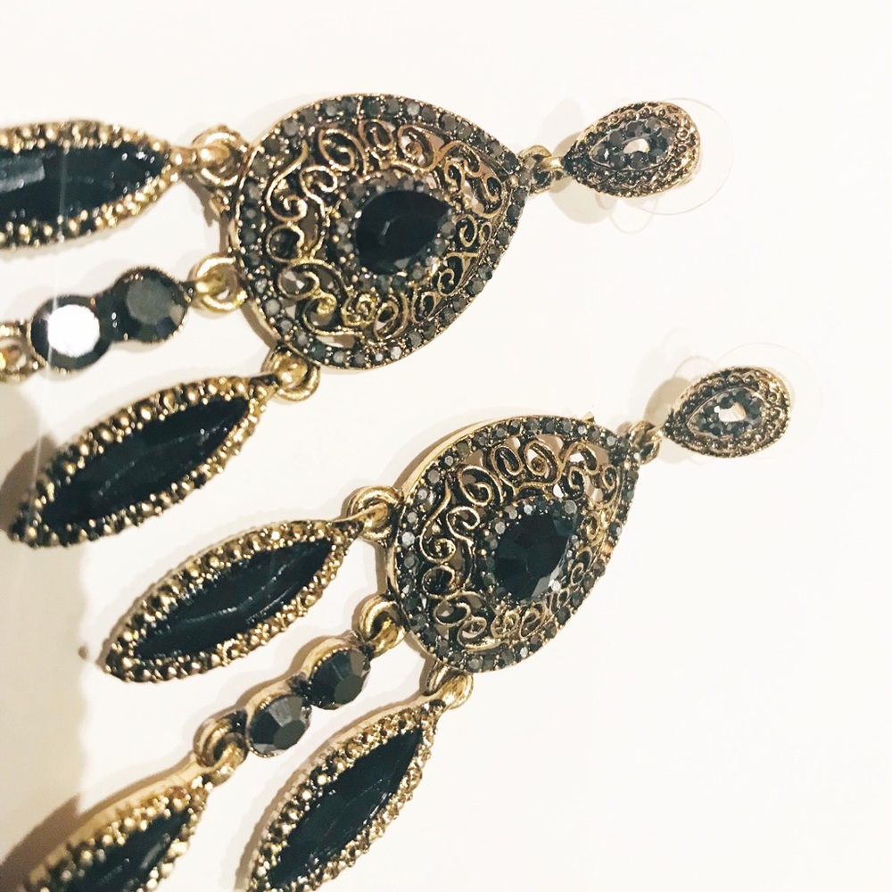 Pretty antique gold & silver dangling earrings - Picture 8 of 8